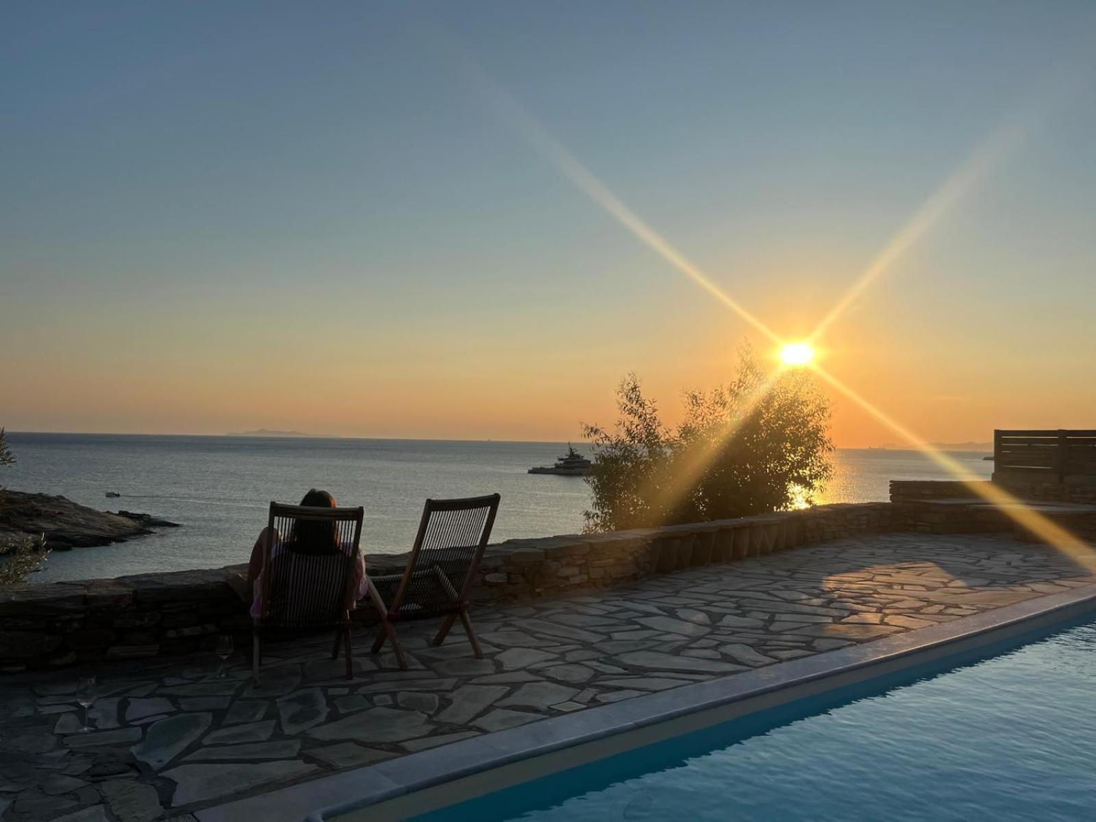 Sunset Villa With Swimming Pool At Tzia Ligia  Kültér fotó